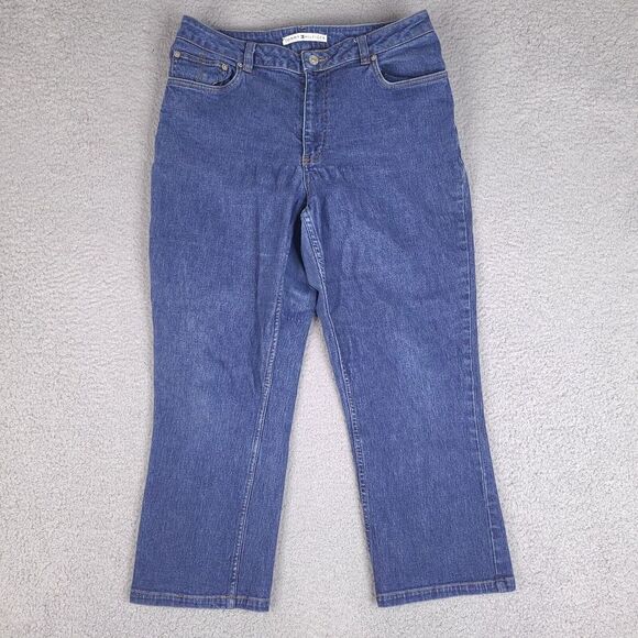 Tommy Hilfiger Jeans Womens Size 12 Blue Cropped‎ Pants 31x24 - Picture 1 of 16